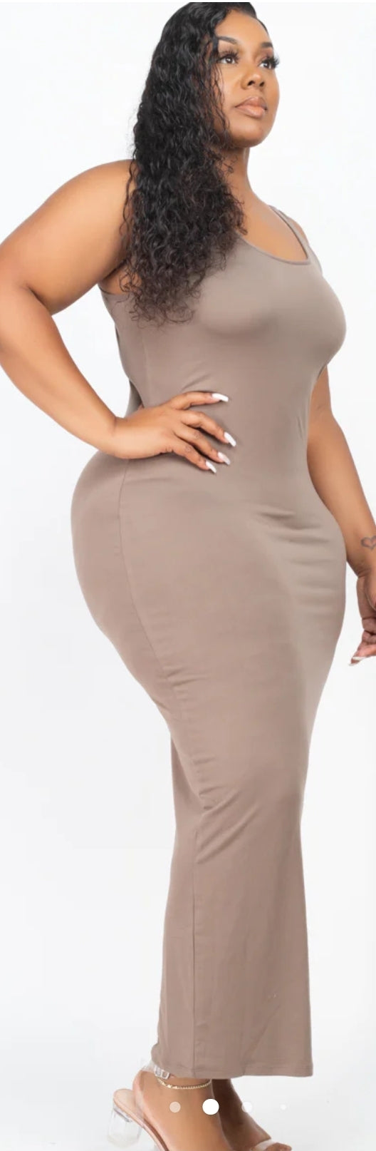 Taupe Sleeveless Maxi Dress