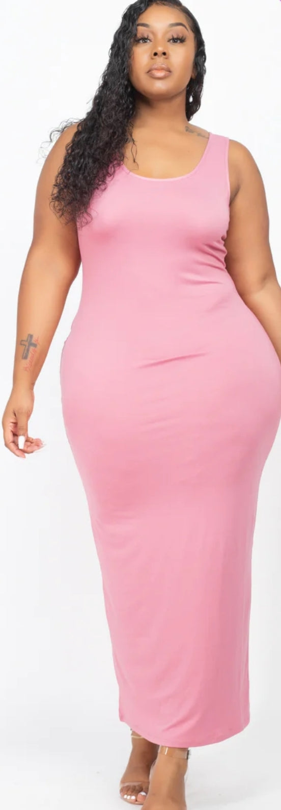Pink Sleeveless Maxi Dress