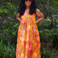 Hawaiian Sunset Tiered Babydoll Maxi Dress