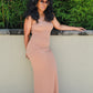 Taupe Knit Rib Tube Maxi Dress