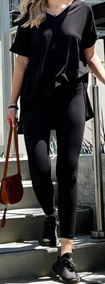Black Leggings 2 Pc Set